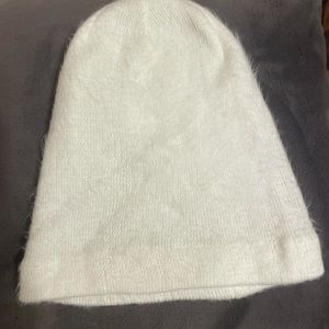 White Hanging Beanie